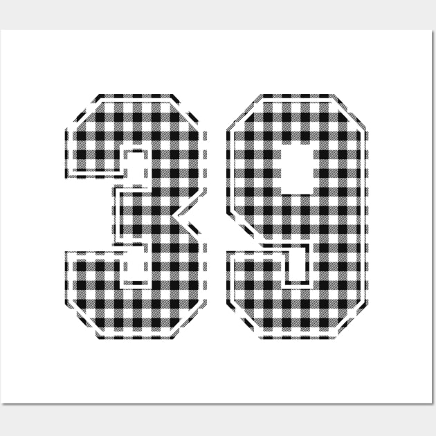 Plaid Number - 39 - Dark Wall Art by tavare